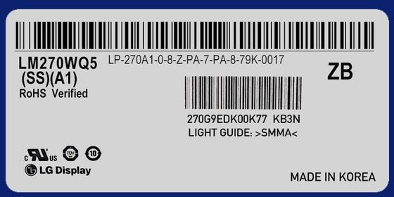 LM270WQ5-SSA1 LGの表示27.0&quot; 2560 （RGB） ×1440 350 cd/mの²産業LCDの表示