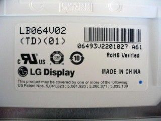 LB064V02-TD01 6.4インチ 640×480 250 cd/m2 ビューイングアングル 65/65/50/60 TFT-LCD,LCM
