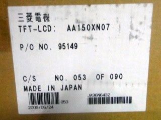 AA150XN07 4 PC CCFL TFT LCD 15 インチ インダストリアル TFT ディスプレイ 75/75/50/60 (タイプ)