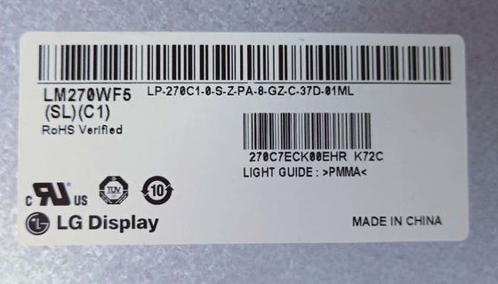 81PPI 27.0&quot; 1920x1080 300cd/m2 スクエア LCD パネル LM270WF5-SLB1 89/89/89/89 (タイプ)