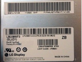 LM230WF3-SLQ5 LGの表示23.0&quot; 1920年（RGB） ×1080 250 cd/mの²産業LCDの表示